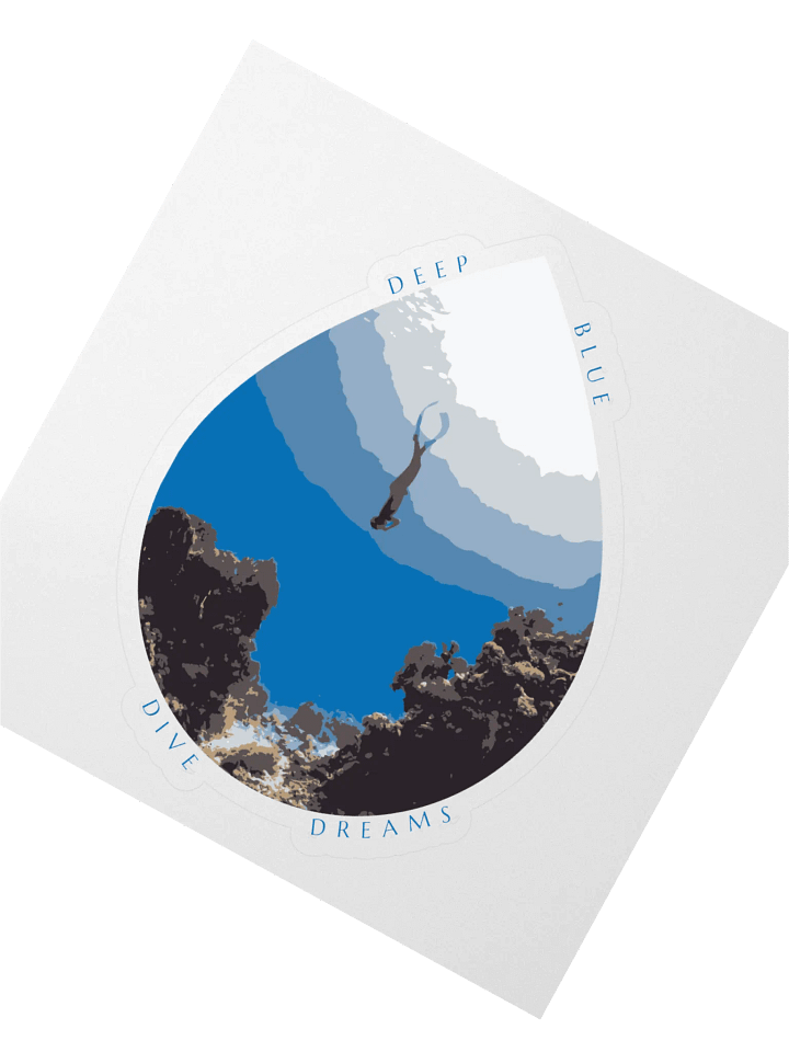 Aqua Droplet Diver Sticker product image (2)