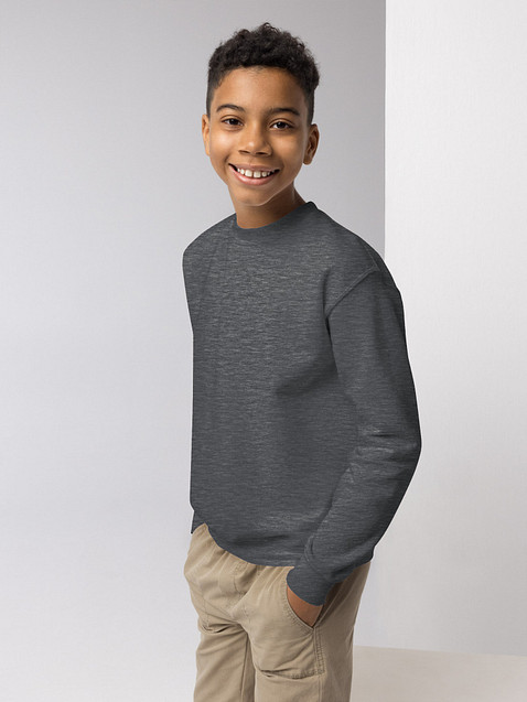 Photo showing Gildan Youth Crew Neck Sweatshirt