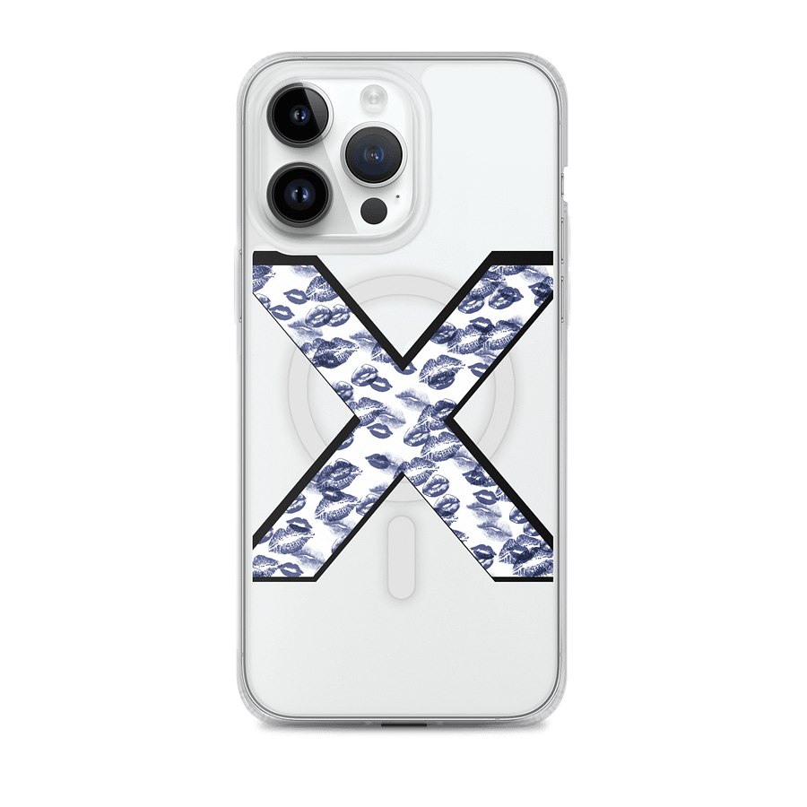 White X Dark Blue Lipstick Kisses Phone Case product image (1)