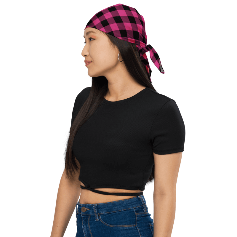Bright Pink Buffalo Check Bandana product image (1)