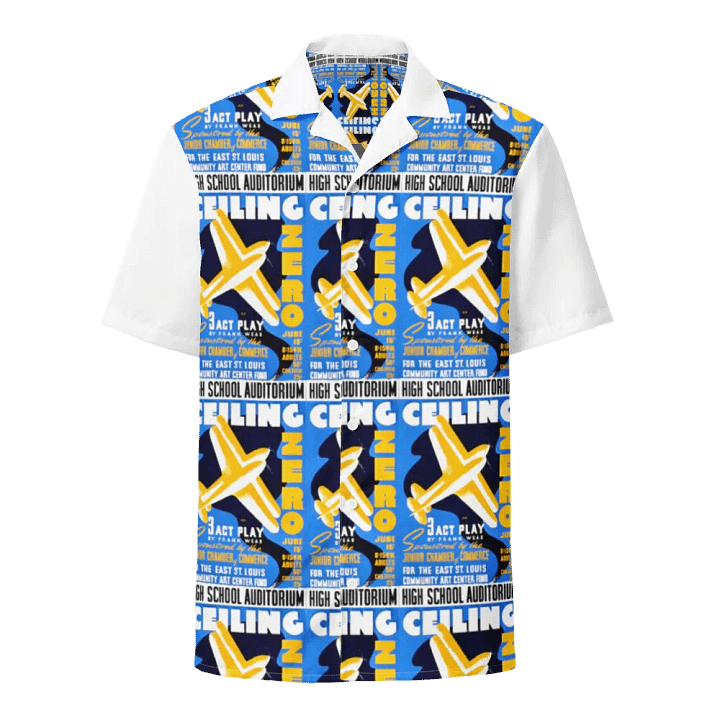 Vintage Aviation Poster Art Printed Button-Down Shirt product image (1)