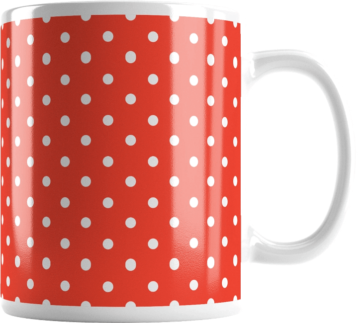 White Polka Dots on Red Glossy Coffee Mug product image (2)
