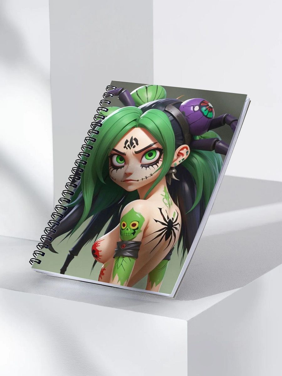 Intense Green-Haired Character Spiral Notebook product image (3)
