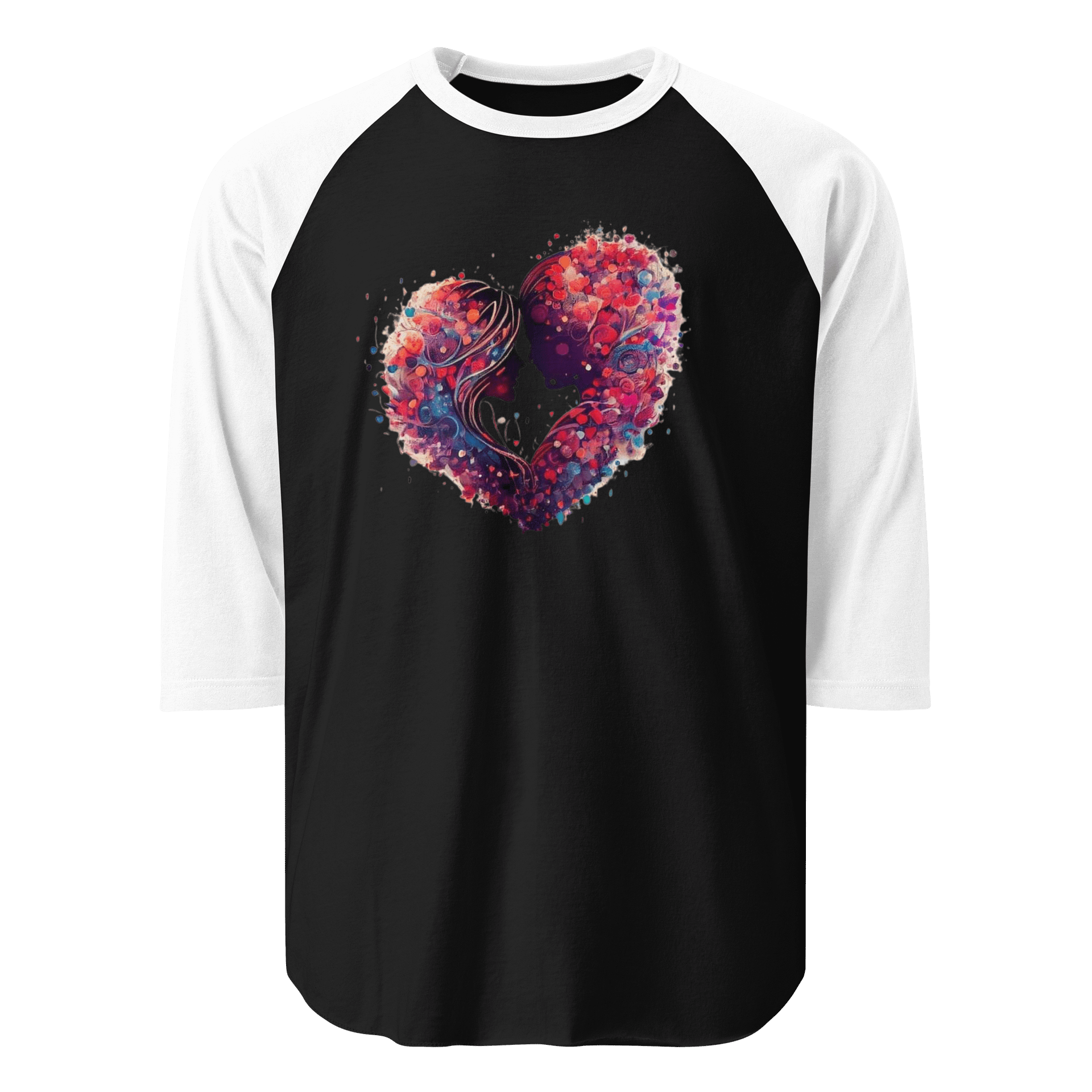 Abstract Love Faces Raglan Long Sleeve T-Shirt product image (1)