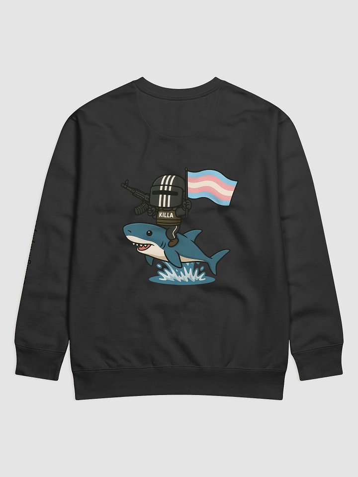 Waves of Pride – Blahaj Rider Killa Sweatshirt (Trans Flag Edition) product image (12)