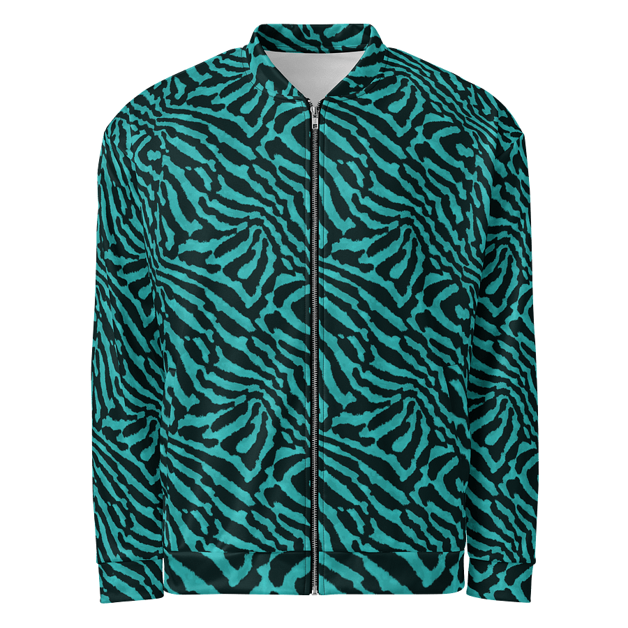 Teal Zebra Bomber Jacket product image (1)