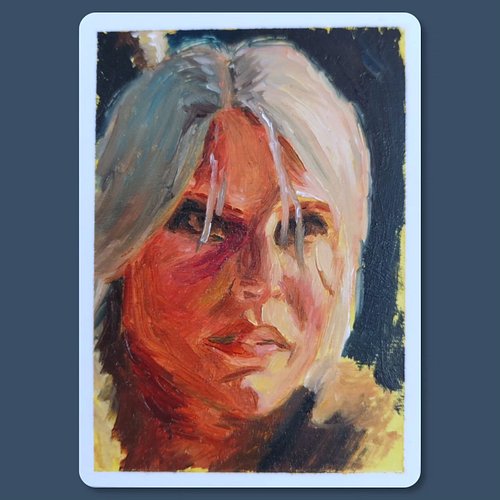 Ciri, The Witcher IV - oil on card 64x89mm/2.5x3.5in

Yeah I love this character so much. Can't wait to have her as the prota...
