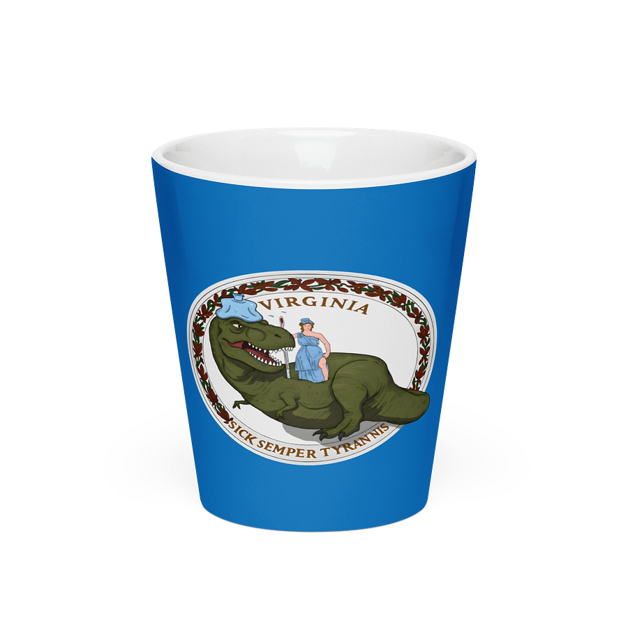 Virginia Flag - Sick Tyrannosaurus Rex Edition Latte Mug product image (1)