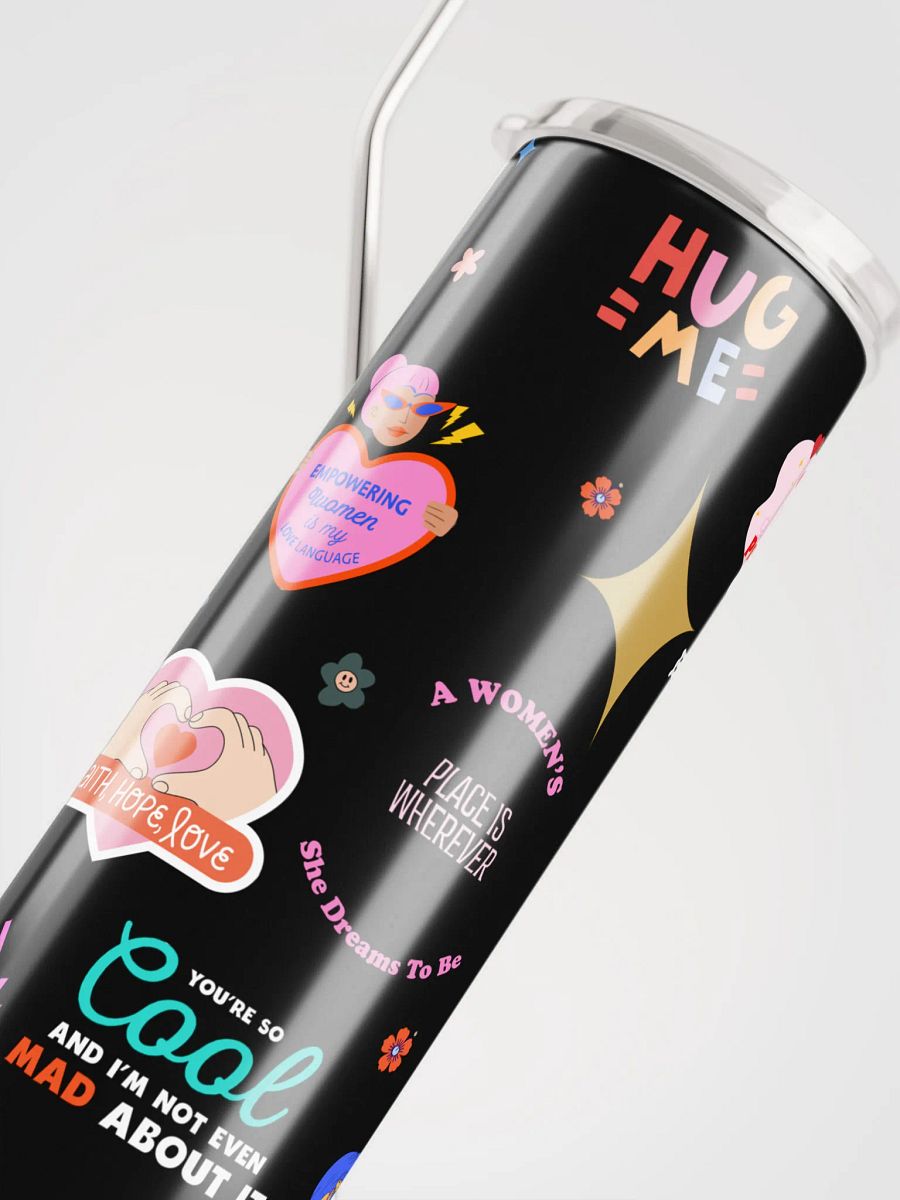 20 oz Stainless Steel Thermos cup, leak proof cup lid, Empowerment Vibes Tumbler for women, mug, portable Bottled Water Bottle. product image (4)