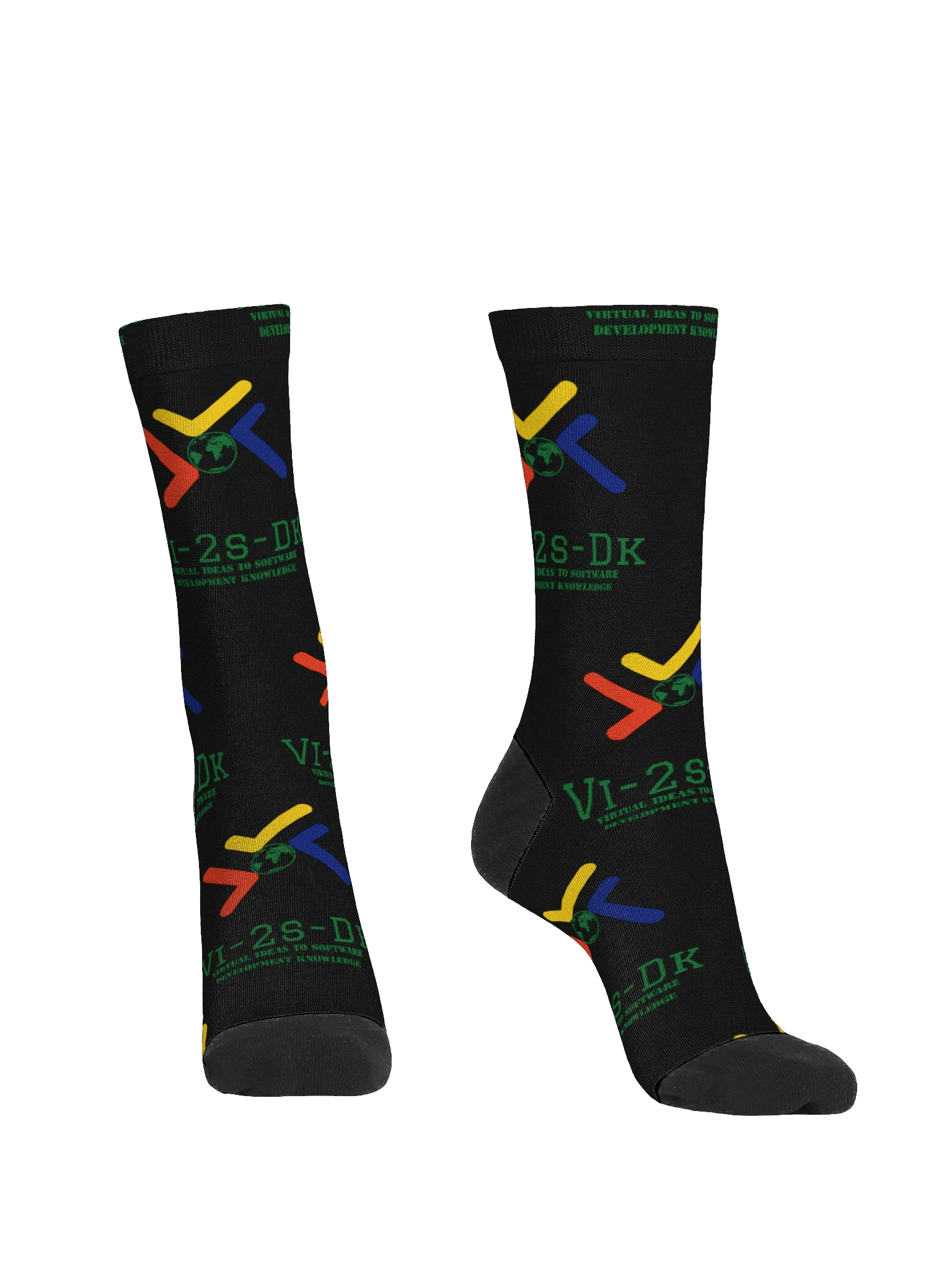 Black Vi-2s-Dk Symmetric Splendor Crew Socks product image (2)