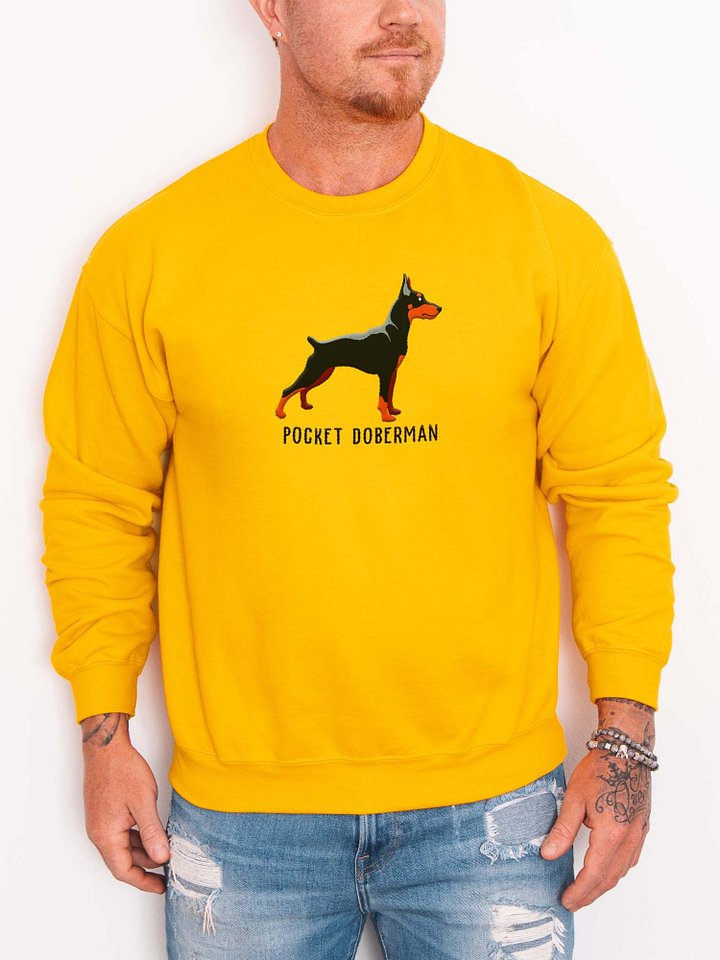 Pocket Doberman Sweatshirt (Embroidered) of a Miniature Pinscher(Black & Tan) product image (2)