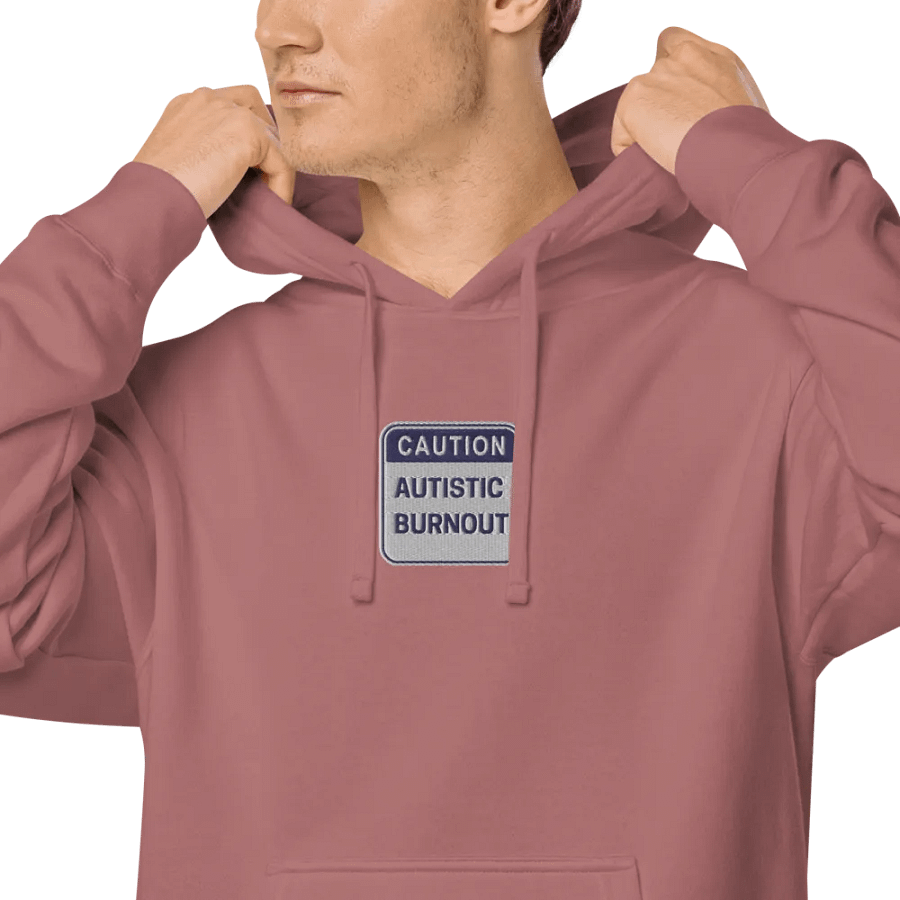 CAUTION: ASD BURNOUT embroidered pigment hoodie (navy design) product image (5)