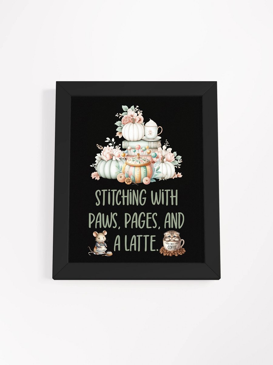 Stitching with Paws, Pages & Latte Poster product image (1)