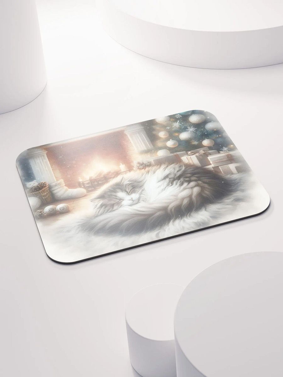 Christmas Cat by the Fireplace Mouse Pad product image (5)