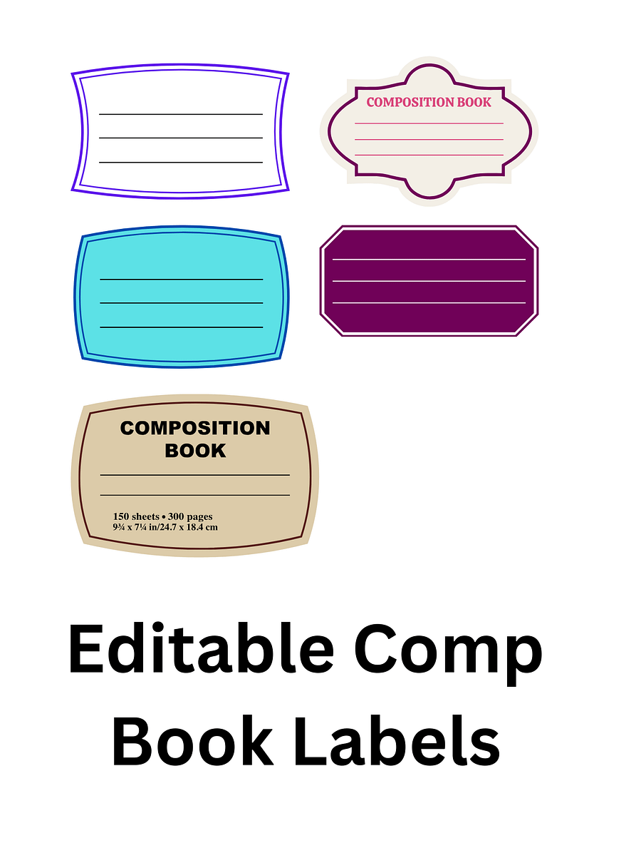 Editable Template - Composition Notebook Cover product image (3)