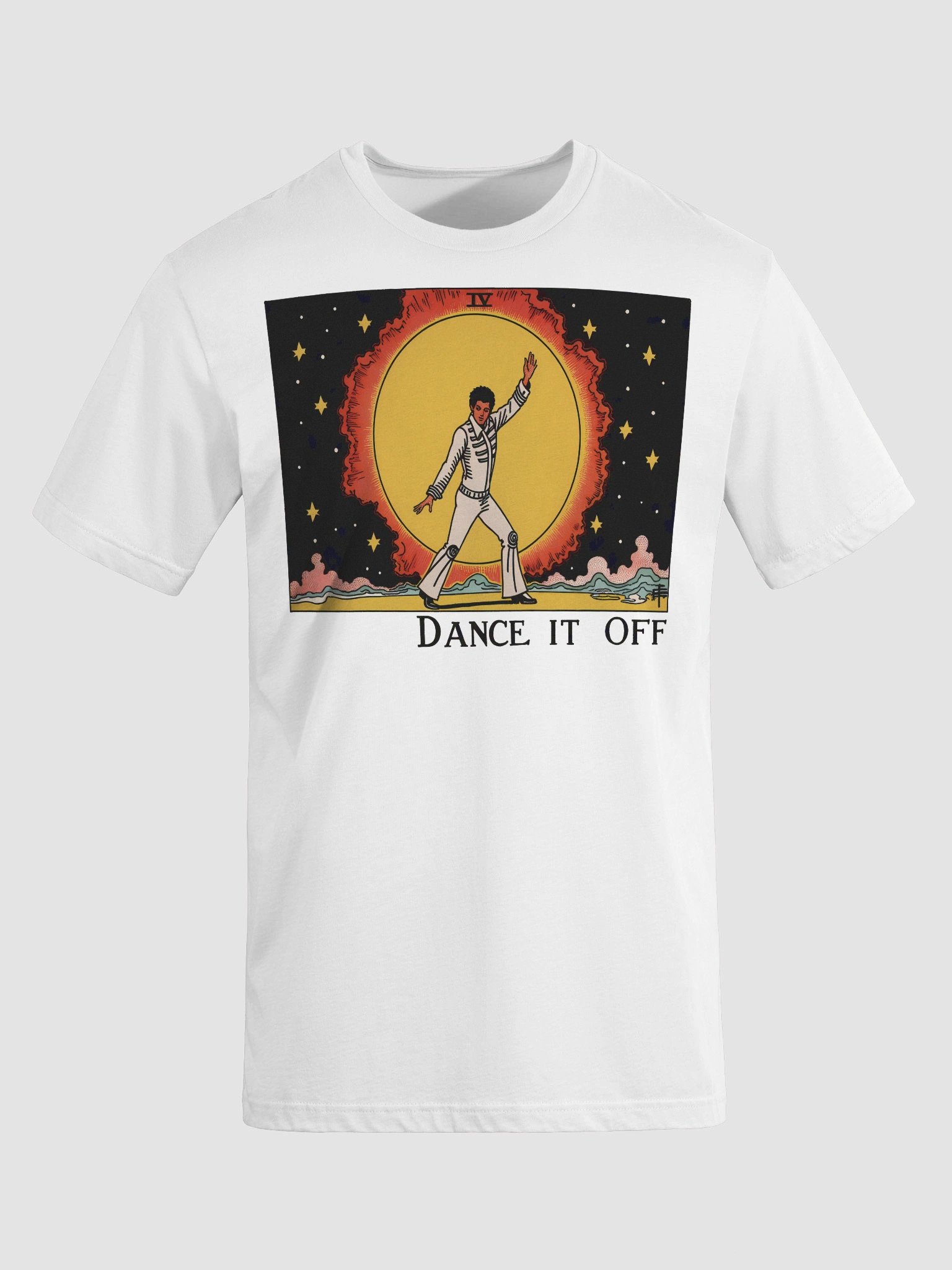 Cosmic Dance Tarot Card | 'Dance It Off' Sun & Stars Print Supersoft T-Shirt product image (14)