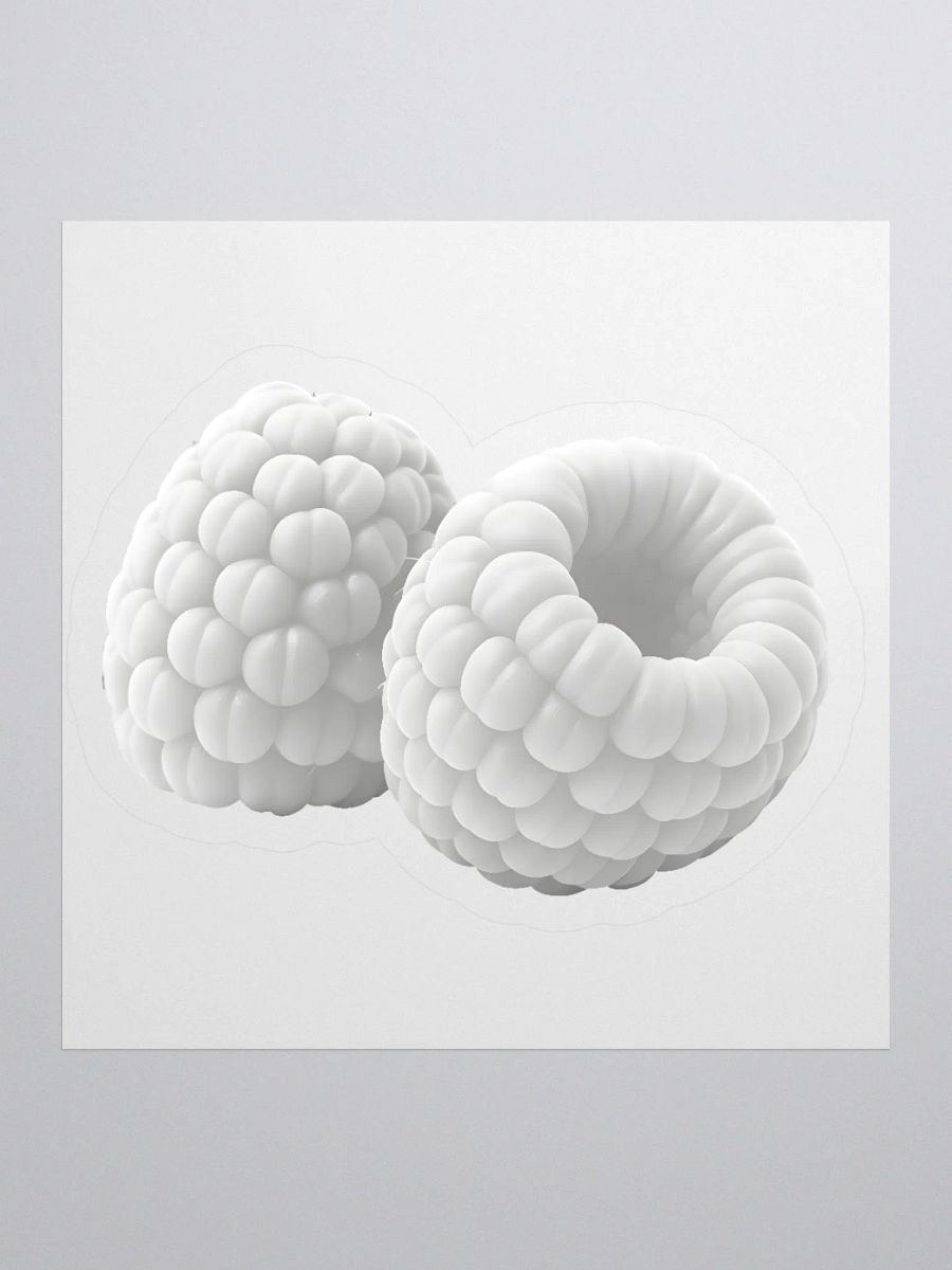 White Matte Raspberries Sticker product image (3)