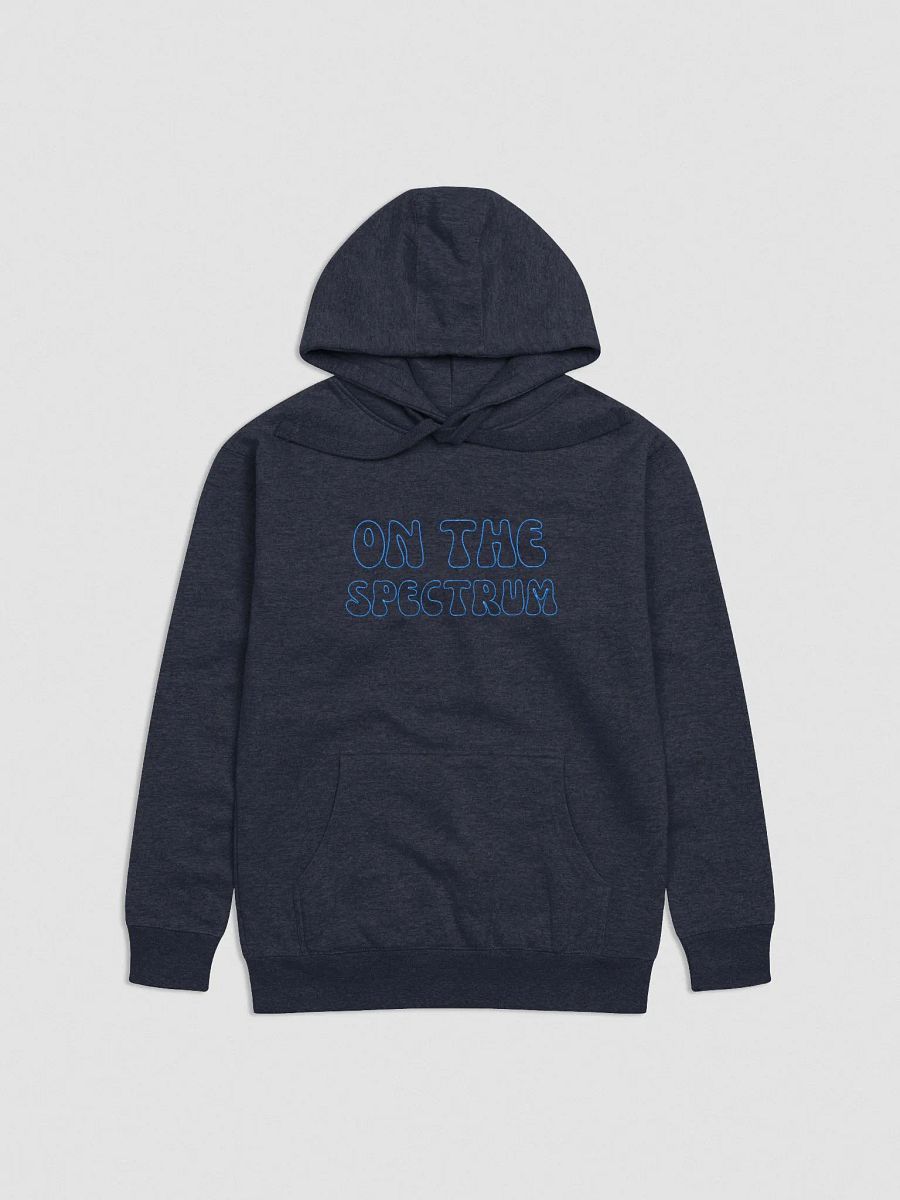 ON THE SPECTRUM OUTLINE (lg. design, aqua thread) embroidered heavyweight hoodie product image (9)