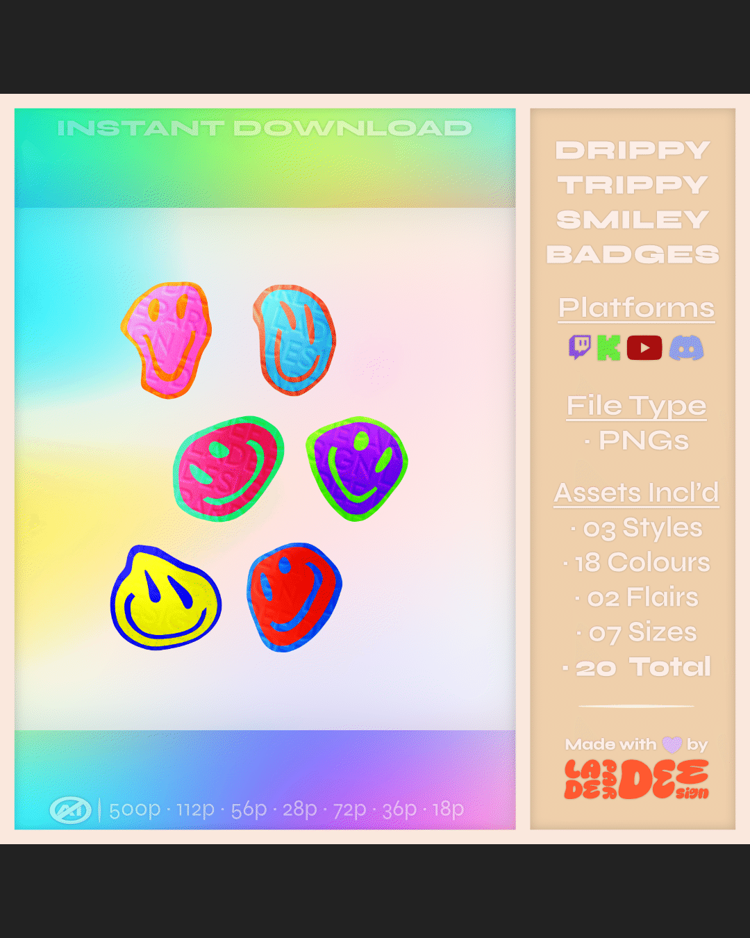 DrippyTrippySmileys Badges product image (1)