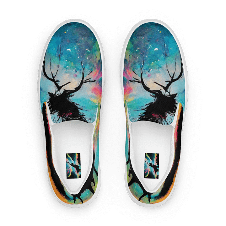 abstract cosmic stag, Men's Slip-On canvas Shoes product image (1)