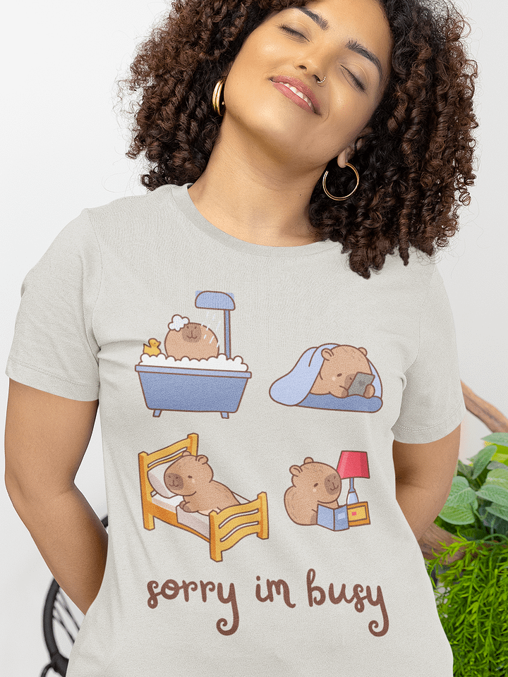 Sorry I'm Busy Capybara Tee (Unisex) product image (1)