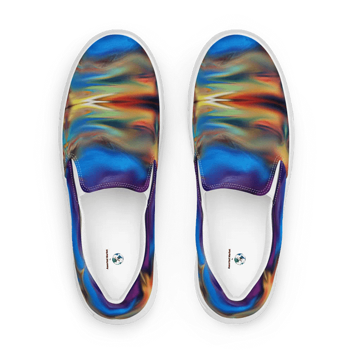 Colorful Pattern Womens Canvas Slip-On Shoes | Rainbow Pattern Shoes product image (2)