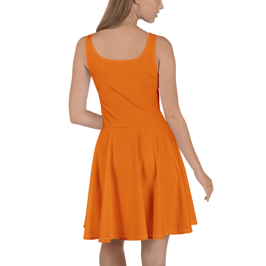 Burnt Orange Solid Color Fit and Flare Skater Dress product image (4)