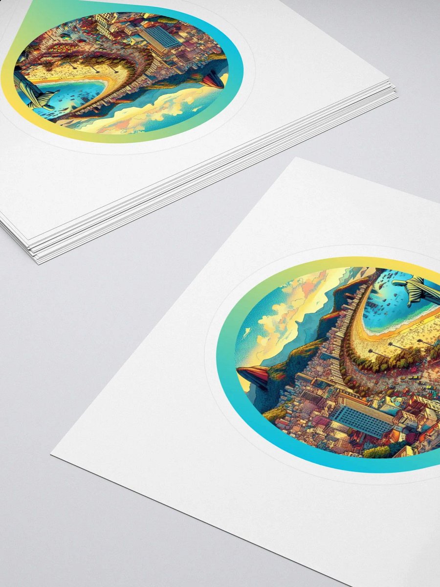 Cityscape Paradise Kiss Cut Stickers | I Design Rio de Janeiro product image (4)