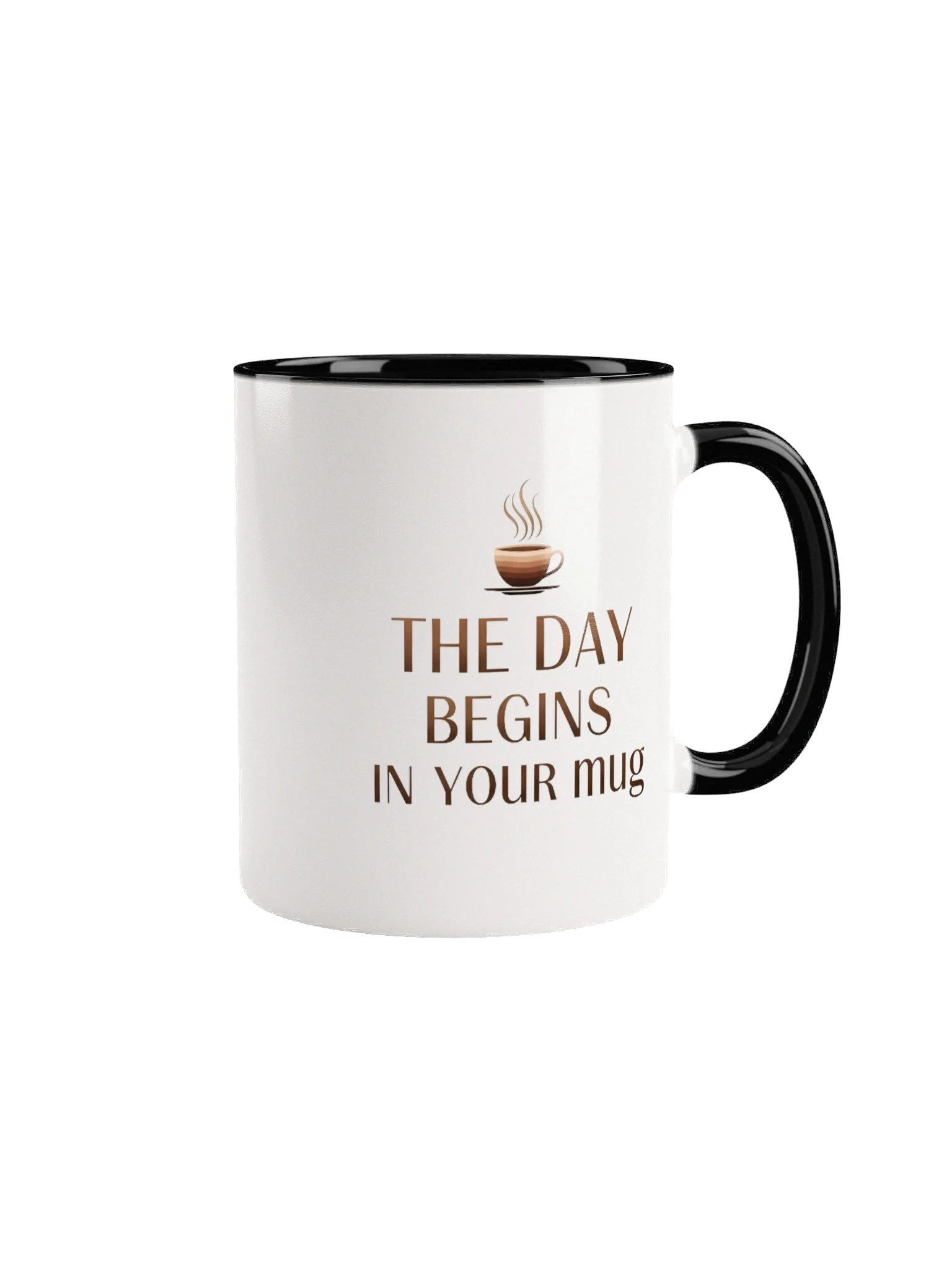 Start Your Morning Right: "The Day Begins in Your Mug" Inspirational Coffee Mug – Perfect for Energizing Your Day product image (1)