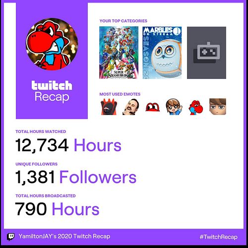 That’s a lot of hours! Thanks for watching in 2020! 2021 should be an interesting year! 👀