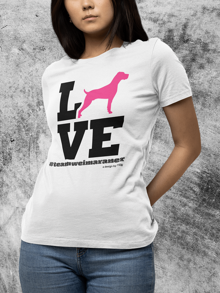 L.O.V.E. Weims (Pink) - Stanley/Stella Women's Fitted Eco Tee product image (1)