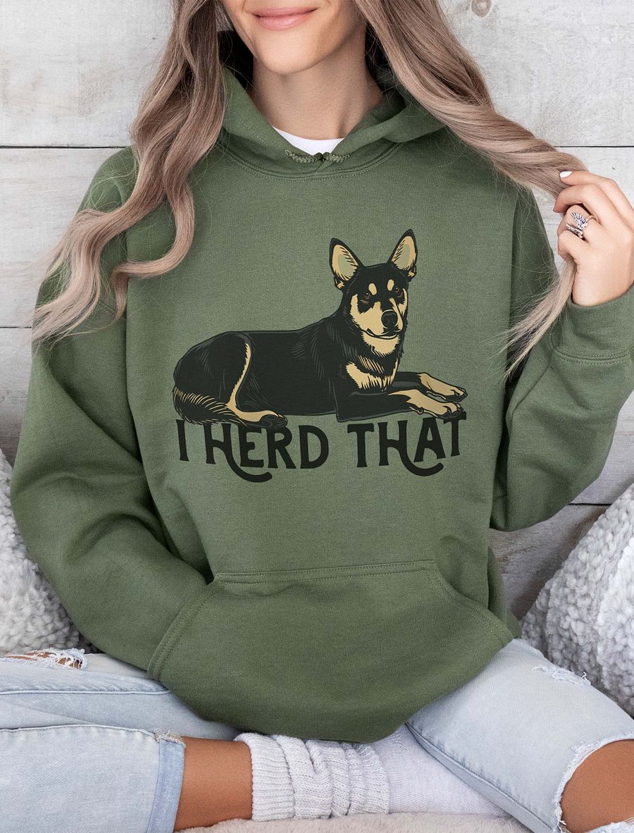 I Herd That Hooded Sweatshirt | Funny Australian Kelpie (Black) Hoodie for Herding Dog Owners product image (10)