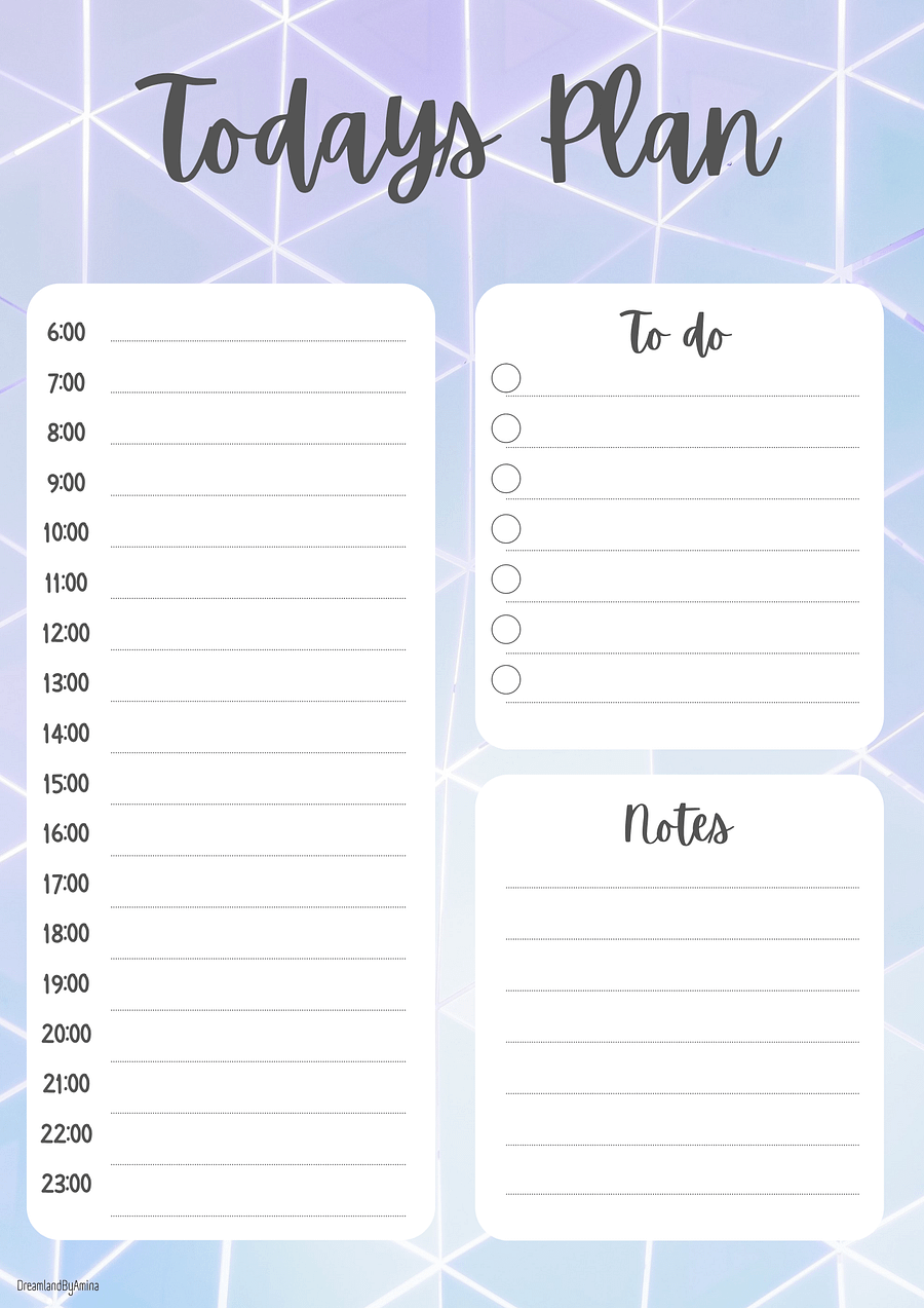 Aesthetic Printable Digital Holographic Todays Plan -A4- product image (1)