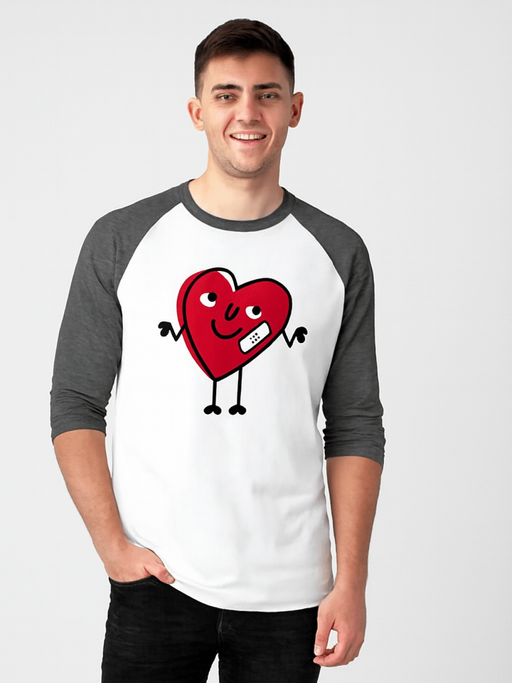 Cheerful Heart Bandage Raglan Long Sleeve T-Shirt product image (1)