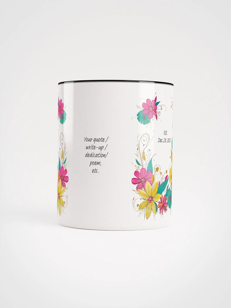 Artsy Boho Flowers Coloured Mug for Anniversaries, Baby Showers, Engagements product image (5)