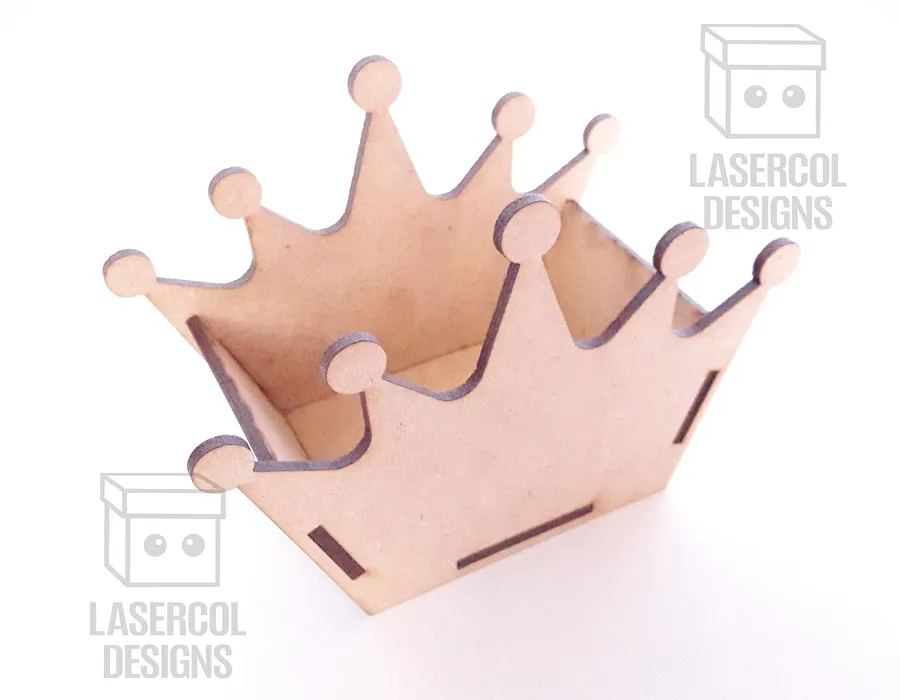 Crown Shaped Box (4 sizes, 3 Styles) - Laser Cut Files product image (6)
