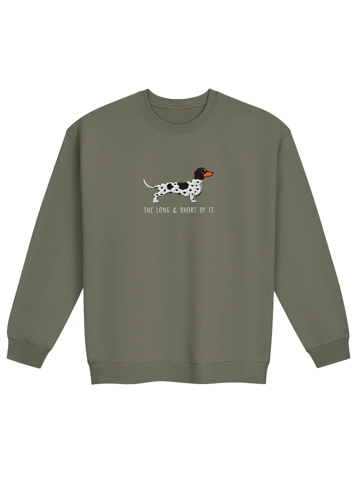 The Long and Short of It Sweatshirt (Embroidered) of a Dachshund(Piebald Black) product image (2)
