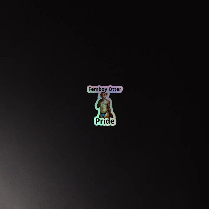 Femboy Otter Holographic Sticker product image (4)