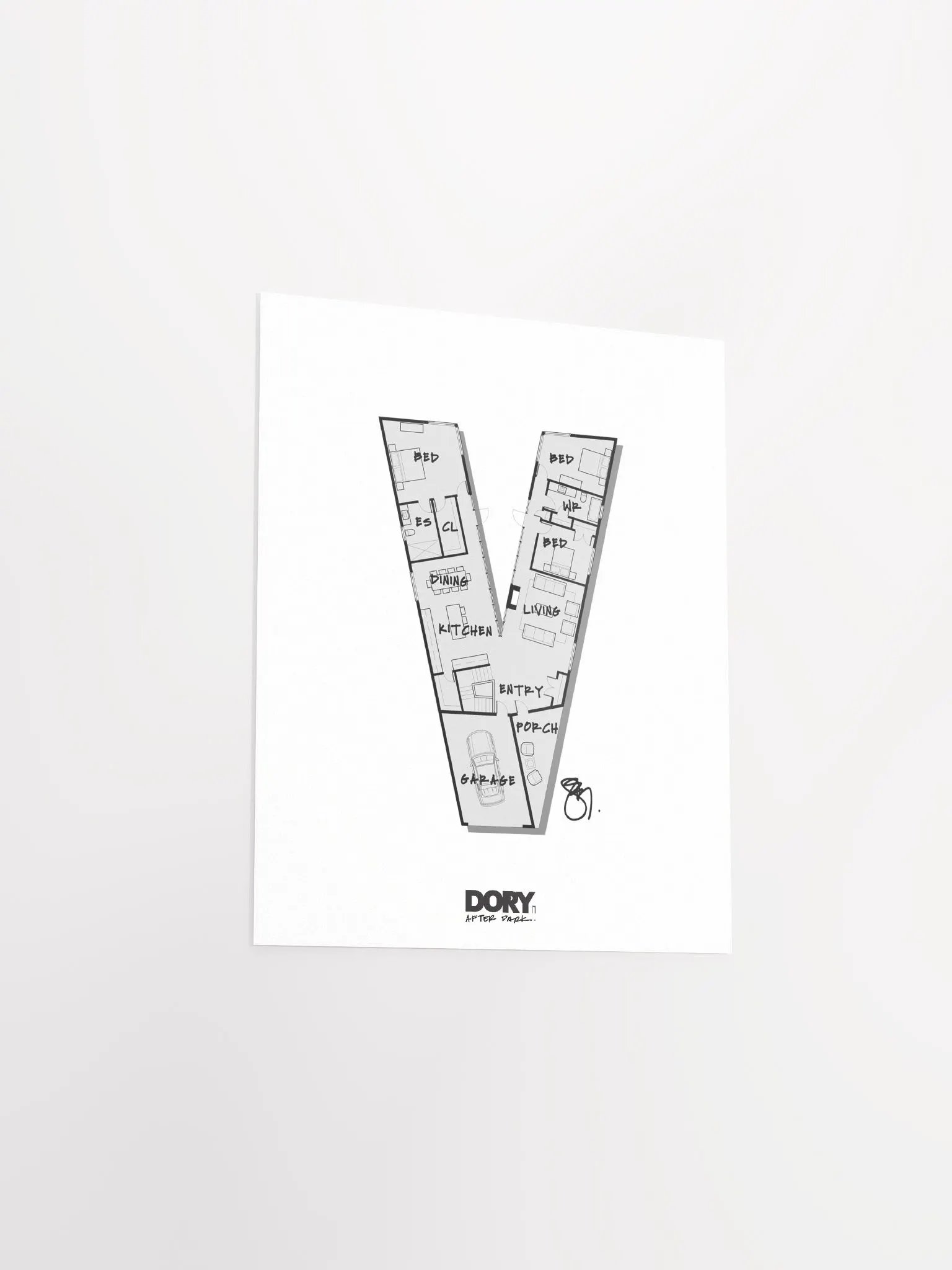 Alphabet Floor Plan Poster - V product image (3)