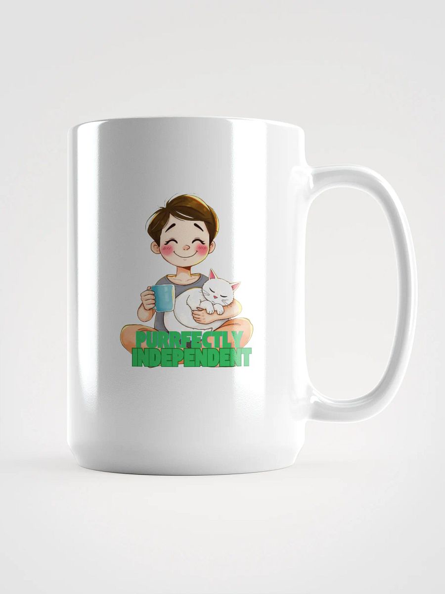 Purrfectly Independent White Glossy Mug product image (1)