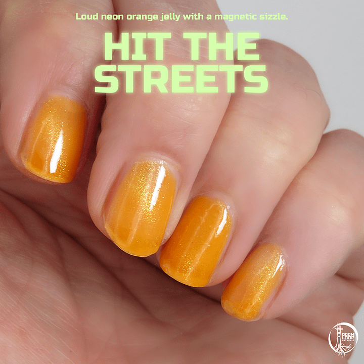 HIT THE STREETS - Neon Orange Jelly Magnetic Sparkle Polish product image (1)