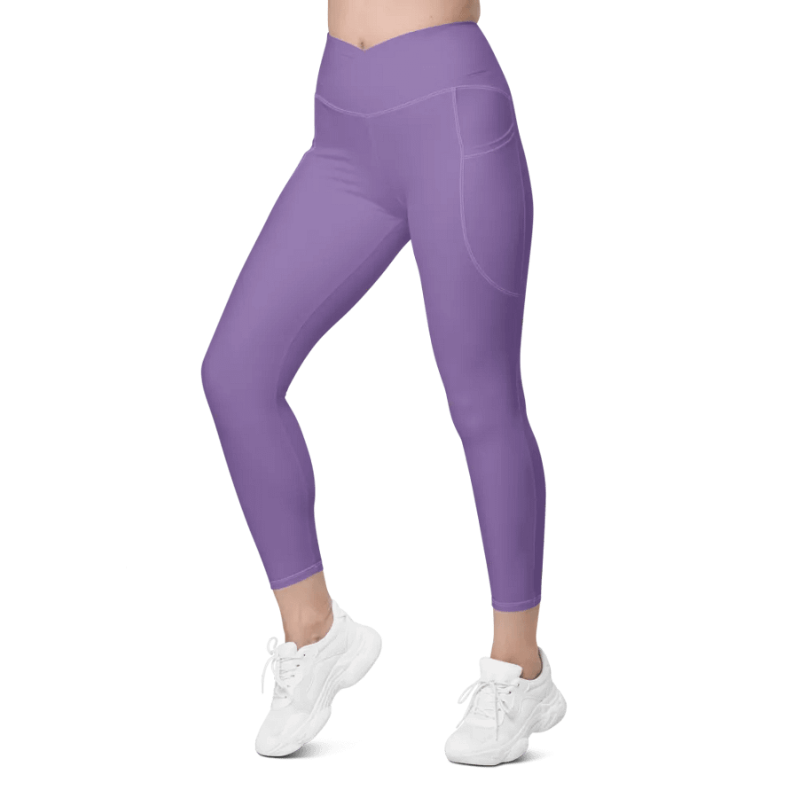 Purple Crossover Leggings with Pockets product image (12)