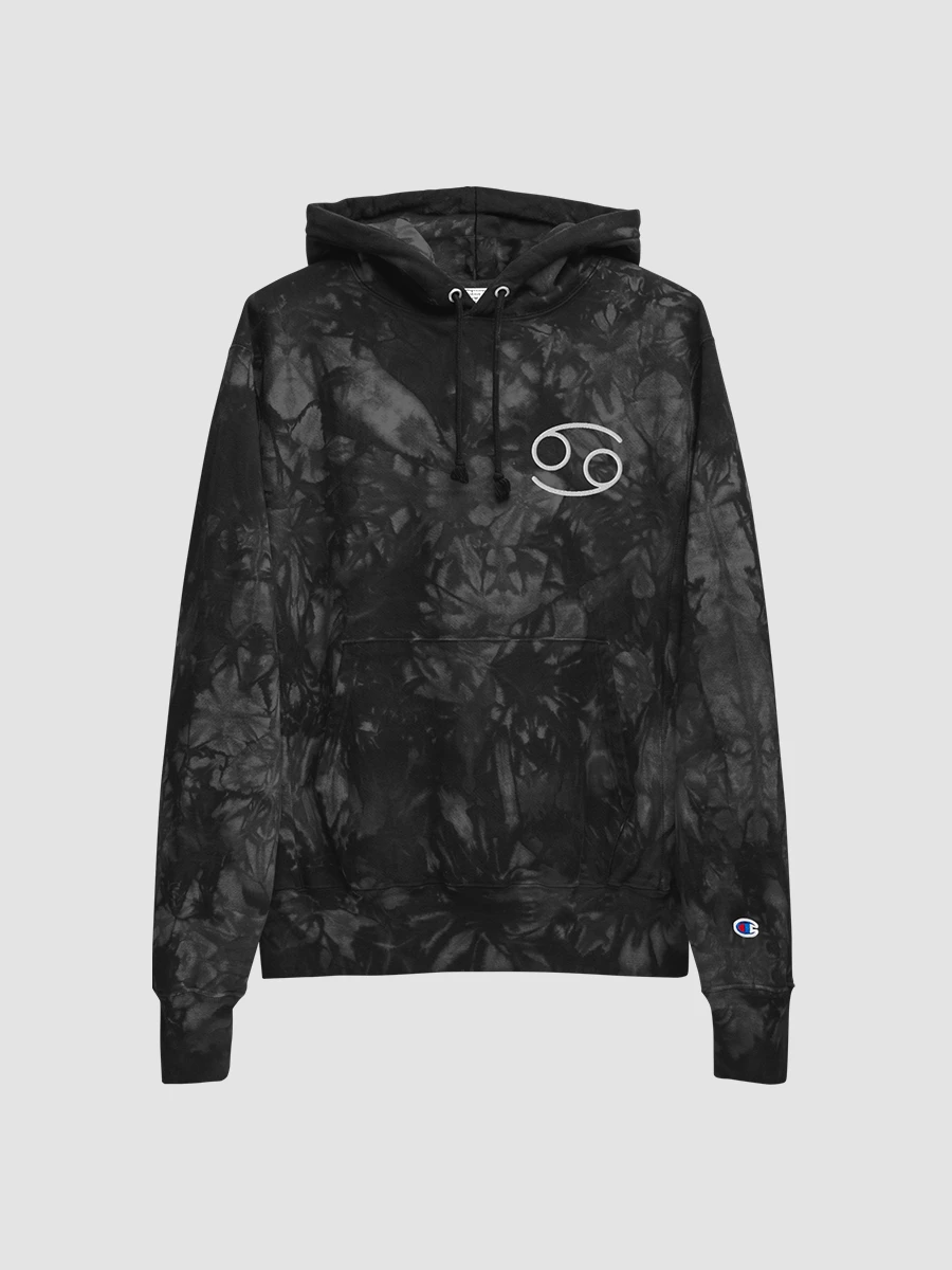 Cancer White on Black Champion Tie Dye Hoodie product image (3)