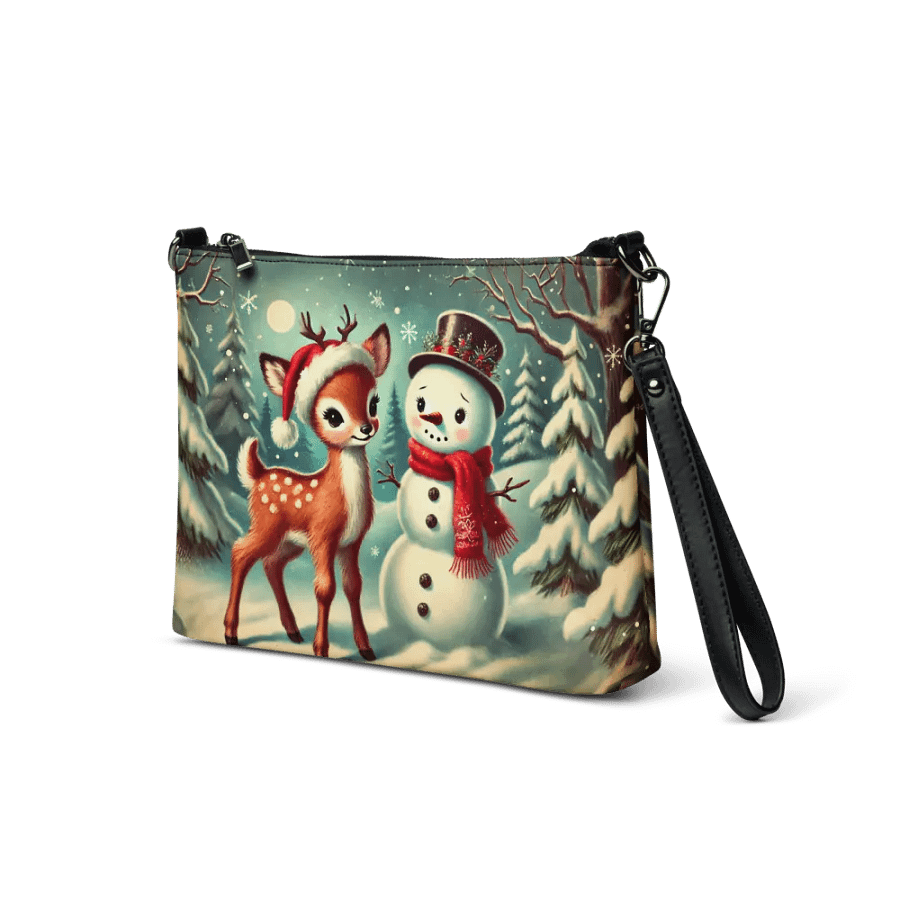 Christmas Reindeer and Snowman Crossbody Bag - Holiday Purse product image (7)
