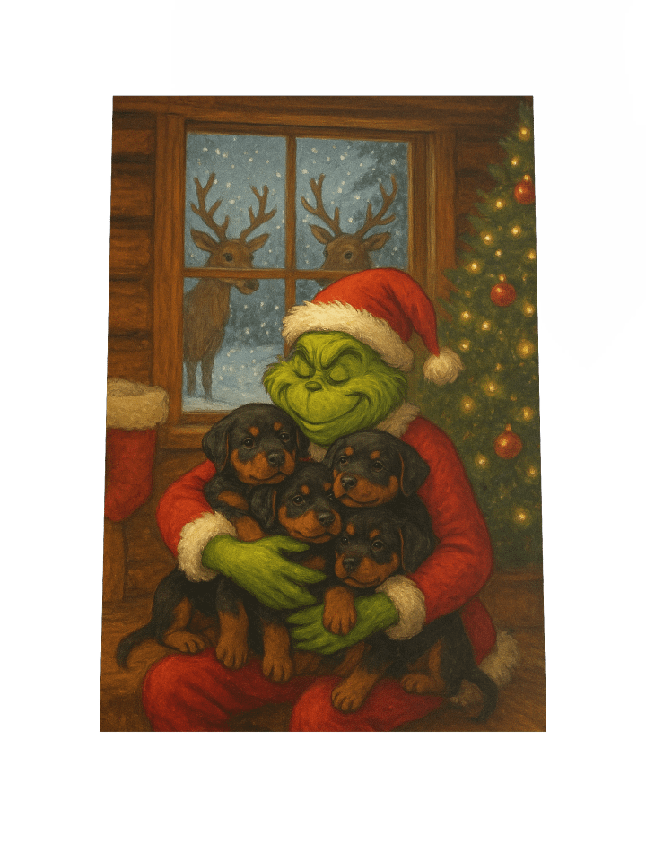 Grinch & Rottweiler puppies Poster product image (3)