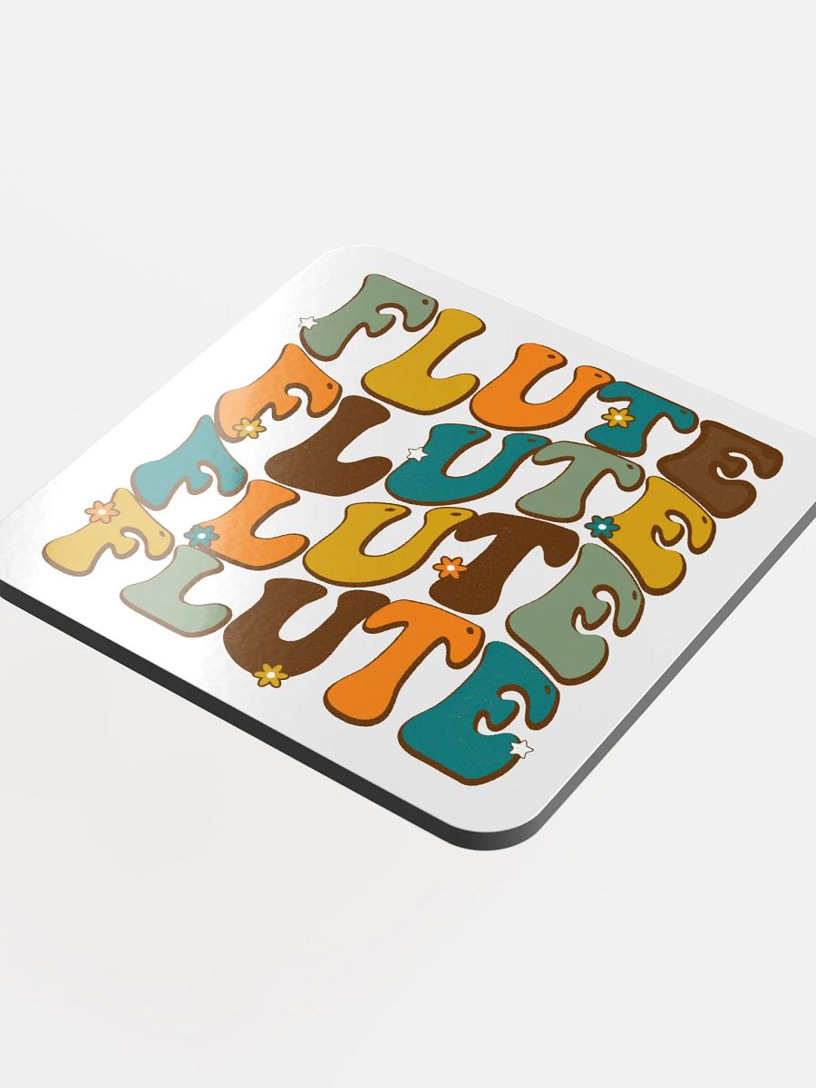 Groovy Wavy Flute Cork Coaster Retro and White product image (4)