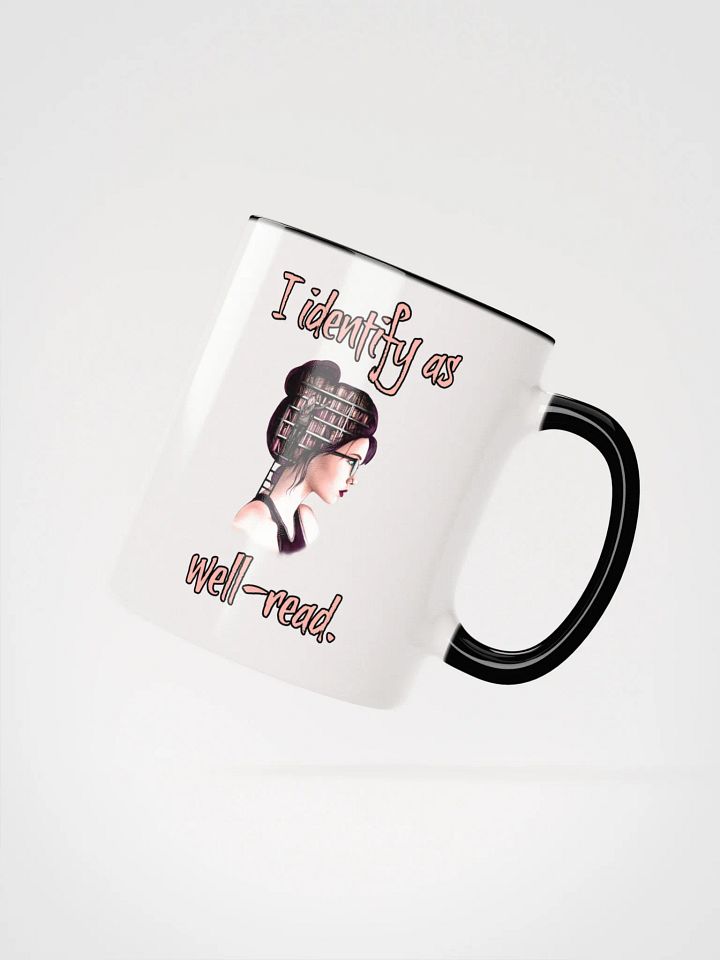 I Identify As Well-Read (Library In Her Head) Accent Mug product image (3)
