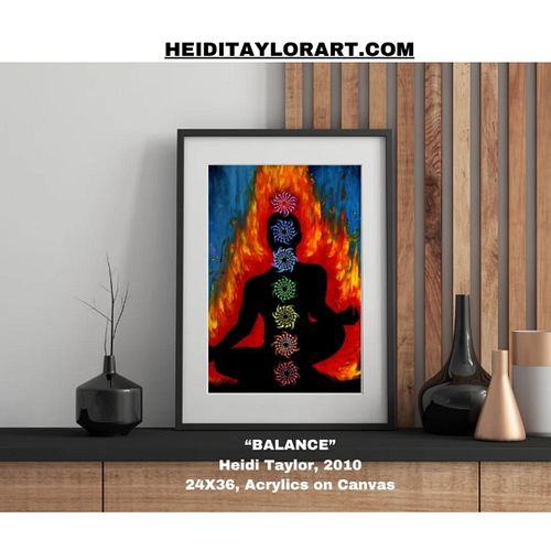 BALANCE
Heidi Taylor, 2010
24X36, Acylics on Canvas-FOR SALE

“Tao Te Ching, 26th verse:
The heavy is the root of the light.
...