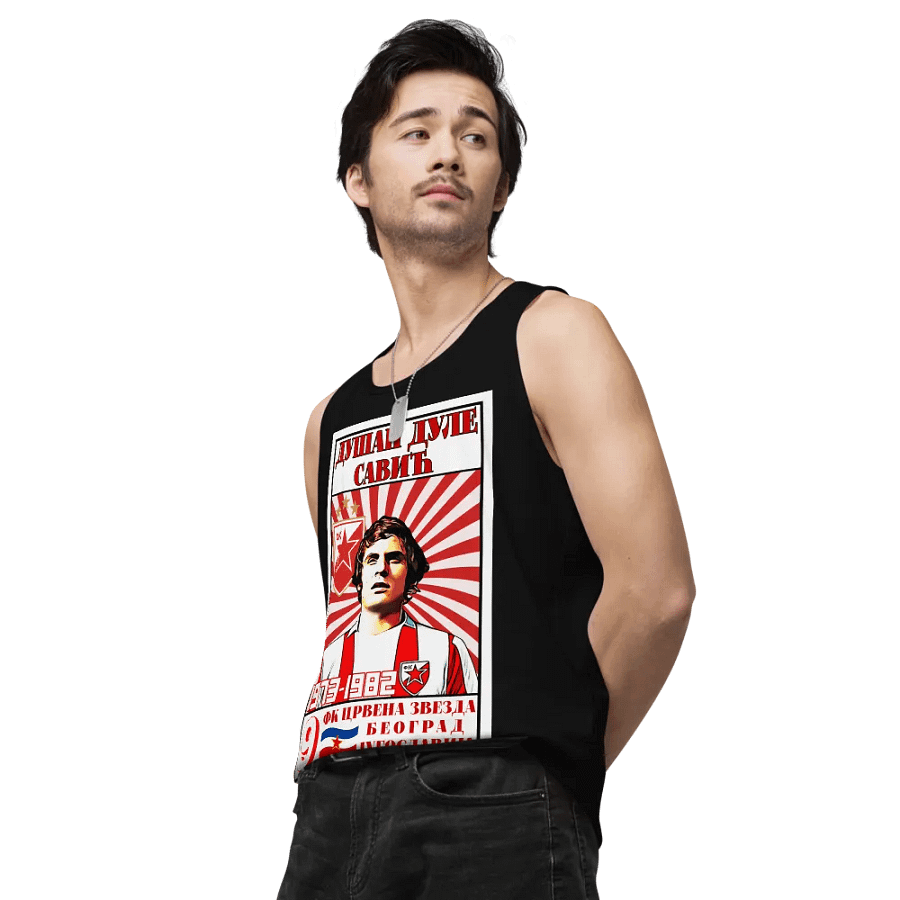 Dušan Dule Savić (FK Crvena Zvezda) Cotton Heritage Men's Premium Tank Top product image (4)