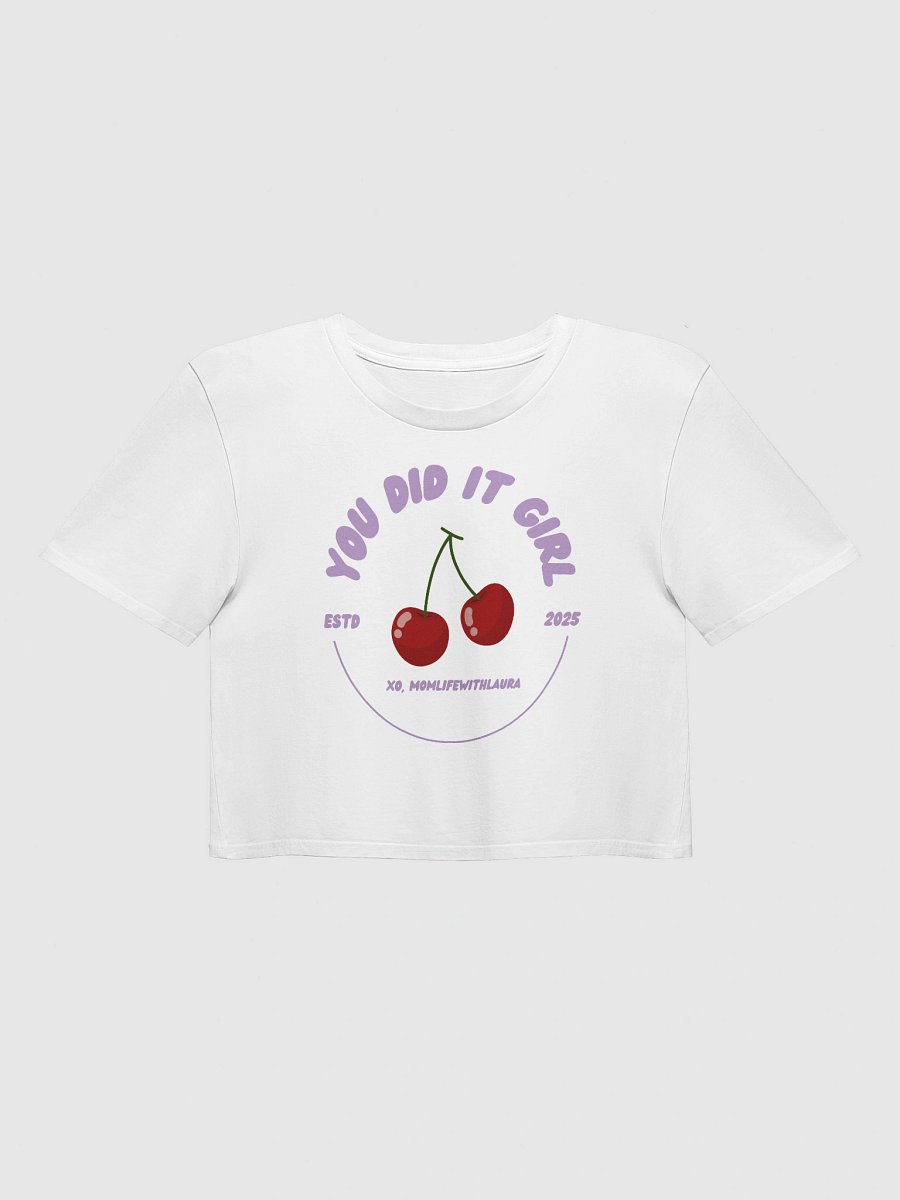 You Did it Girl Cherries Cropped Tee - Lilac/White product image (1)